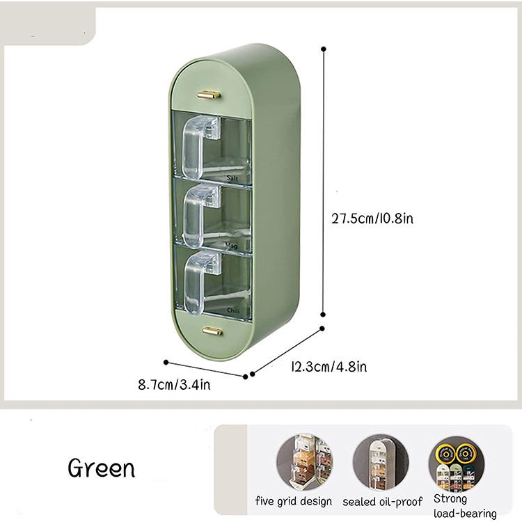 Wall-Mounted 5-Compartment Spice Box
