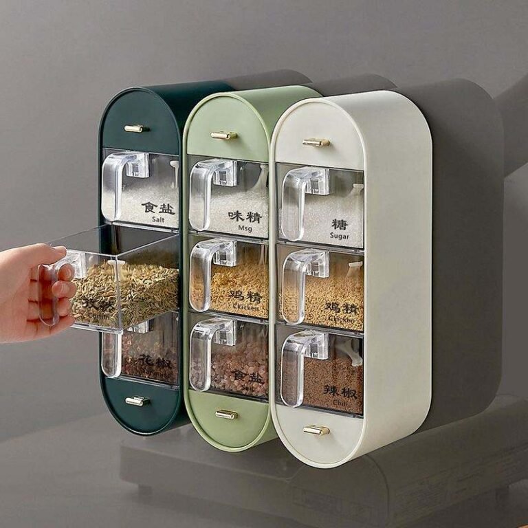 Wall-Mounted 5-Compartment Spice Box