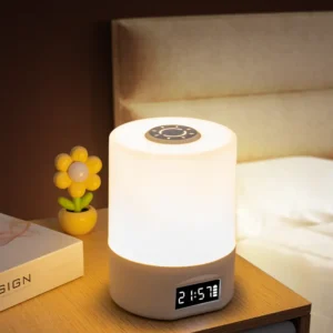 USB Rechargeable LED Night Lamp with Clock